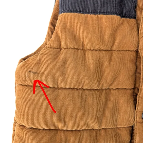 Tommy Bahama Kids Tan / Black Corduroy Puffer Vest ~ Size L 10-12 - Picture 11 of 11